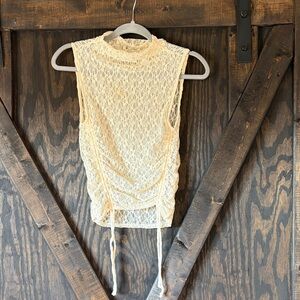 Willow & Root Cream Lace Sleeveless Blouse - Small